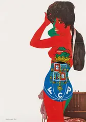 Deborah Sengl, Untitled (FC Porto), 2008, mixed media on paper, coloured; framed