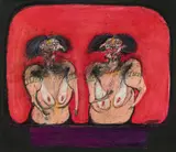 Franz Ringel, Two nudes, 1979, mixed media on paper; framed