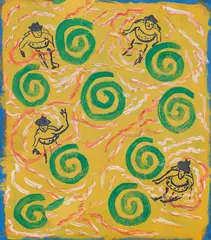 Johannes Zechner, Schwimmkurs, 1983, canvas mounted on frame