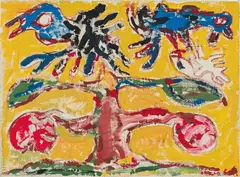 Oswald Oberhuber, Untitled, oil on linen, laminated on canvas; unframed
