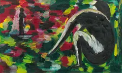 Waiting by Hubert Schmalix, oil on canvas; unframed, sold May 2021
