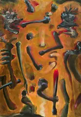 Walter Schmögner, Untitled, 1990, oil on canvas; framed
