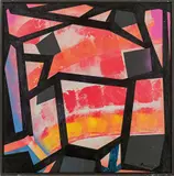 Padhi Frieberger, Destination Jazz, oil on board; framed