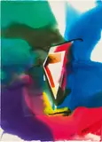 Phenomena Jack Became King by Paul Jenkins, 1987, watercolour on Arches paper; framed, sold May 2021