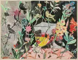 Peter Sengl, Sich Durchwachsen Lassen, 1978, mixed media on paper; framed
