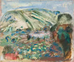 Ernst Gradischnig, Landscape on Pag, Croatia, 1988, oil on canvas; framed