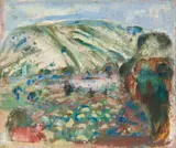 Ernst Gradischnig, Landscape on Pag, Croatia, 1988, oil on canvas; framed