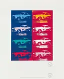 Mercedes-Benz racing car 300SL Coupé, 1954 by Andy Warhol, original coloured serigraph (screen print-24-26 colours) on fine paper; unframed, sold May 2021