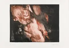 Alfred Hrdlicka, The fall, 1968, aquatint, scraped on copper