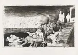 Alfred Hrdlicka, Antoine Saint-Just, 1989, etching, dry point, burin, roulette, and chopping knife on copper