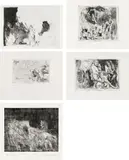 Alfred Hrdlicka, Mixed lot: 5 prints, etching, mezzotint scraped, and dry point on copper/zinc