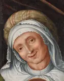Marten van Cleve, Portrait of a smiling young woman, c. 1565-70, oil on panel