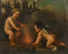 Allegory of winter by François Boucher, oil on canvas, unframed, sold Dec 2020