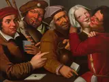 Jan Matsys, Merry peasantry, oil on panel, parqueted