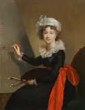 Élisabeth Louise Vigée Le Brun, Portrait of the artist in front of her easel, oil on canvas