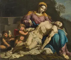 Pietà by Annibale Carracci, oil on canvas, sold Dec 2020