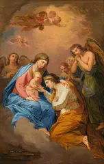 Hubert Maurer, The mystical marriage of Saint Catherine, oil on canvas