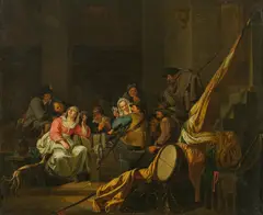 Marten Stoop, Merry company in a guard room, oil on canvas