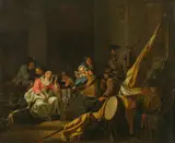 Marten Stoop, Merry company in a guard room, oil on canvas