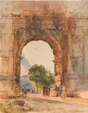 Rudolf von Alt, Rome, Arch of Titus in the Roman Forum