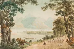 Gabriel Lory, View over Lake Geneva, 1841, watercolour on paper