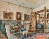 Rudolf von Alt, Room in the apartment of Countess Lanckorońska-Brzezie in the Fries' tenement house (Rear tract of Palais Fries-Pallavicini in Vienna)