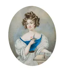 Karl von Saar, Portrait of Countess Sidonie Potocka, watercolour on ivory