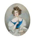 Karl von Saar, Portrait of Countess Sidonie Potocka, watercolour on ivory