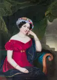 Portrait of a lady with turban by Johann Maria Monsorno, miniature painting on ivory in leather case, offered Dec 2020