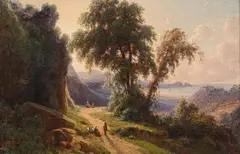 Louis-Auguste Lapito, Coastal landscape near Rapallo, oil on canvas