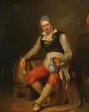 Petrus Kiers, Winemaker in his cellar, oil on panel