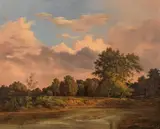 Josef Kriehuber, Prater landscape at the Danube