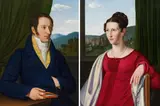 Johann Jacob Schlesinger, Portraits of Prof. Leopold Gmelin and his wife Louise, née Maurer, 1818, oil on canvas