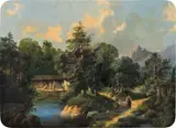 Gustav Barbarini, River landscape, oil on canvas