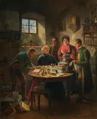 Eduard Ritter, Einschreibung zur Trauung, 1851, oil on panel