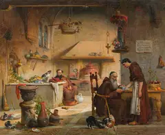 Johan Hendrik Koelman, Krankenküche im Kapuzinerkloster (kitchen interior in a Capuchin monastery), 1843, oil on canvas