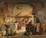 Johan Hendrik Koelman, Krankenküche im Kapuzinerkloster (kitchen interior in a Capuchin monastery), 1843, oil on canvas