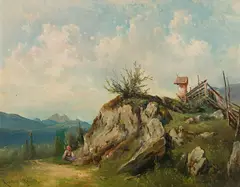 Karl Haunold, Near Radstadt, oil on cardboard