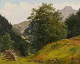 Friedrich Gauermann, Landscape with view of the Loser