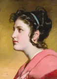 Friedrich von Amerling, Elise Kreuzberger, profile with blue hairband, 1837, oil on canvas