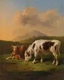 Johann Bap. Ii. Dallinger von Dalling, Cattle on the field, 1840, oil on panel