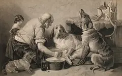 William Turner Davey, The Wounded Hound, mezzotint