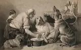 William Turner Davey, The Wounded Hound, mezzotint