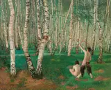 Karl Mediz, The birch wood, 1894, oil on canvas