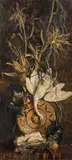 Hugo Charlemont, Hunting still life with heron and Eurasian jay