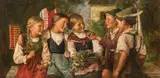 Edmund Adler, Children with lanterns and summer flowers