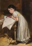 Friedrich August von Kaulbach, Kirschen (cherries)" - Portrait of daughter Hedda, c. 1903, pastel on paper