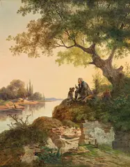 Anton Altmann, Successful hunt, oil on canvas