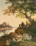 Anton Altmann, Successful hunt, oil on canvas