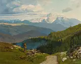 Leopold Rothaug, View of the Dachstein, 1918, oil on canvas